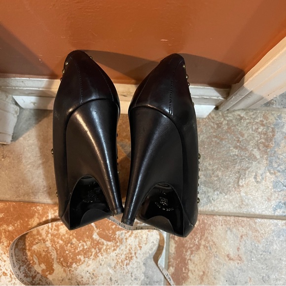 👠 Splendid & Sassy Donald Pliner Black Studded Peep Toe Heels! - Picture 12 of 13